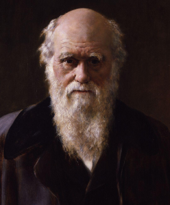 Cropped detail from Charles Robert Darwin, a painting by John Collier