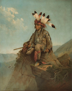 “The Young Chief Uncas,” 1869 chromolithograph by John Mix Stanley (1814–1872)